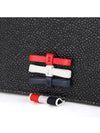 Pebble Grain Leather Bow Detail Chain Strap Card Wallet Black - THOM BROWNE - BALAAN 5