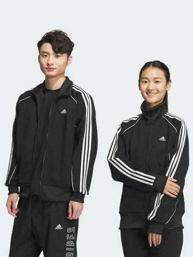 BYD3S loose fit jacquard knit track top gender neutral black JG8578 693414 - ADIDAS - BALAAN 1