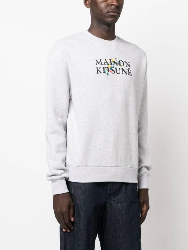 Flower Logo Print Comfort Sweatshirt Light Gray - MAISON KITSUNE - BALAAN 4