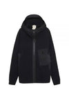 Garment Dyed One-Pocket Cotton Zip Up Hoodie Black - TEN C - BALAAN 2