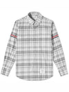 RWB Armband Plaid Long Sleeve Shirt Grey - THOM BROWNE - BALAAN 1