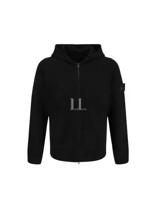 Compass Badge Zip-Up Hoodie Black - STONE ISLAND - BALAAN 2