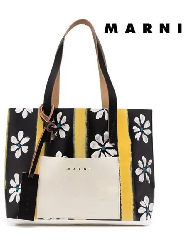 Daisy Rain Print Tote Bag Black - MARNI - BALAAN 3