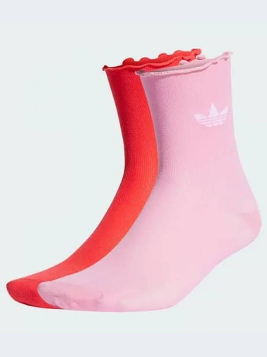 Semi sheer ruffle crew socks 2P IS0695 Domestic product GQDO24020140876 - ADIDAS - BALAAN 1