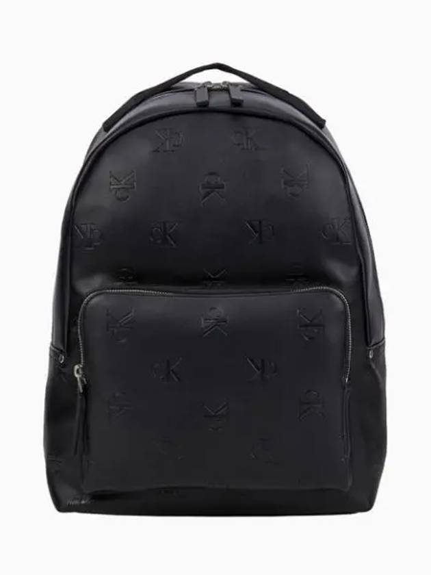 JEANS Men s Black CKJ Monogram Soft Center Zipper Backpack HH4088 UB1 - CALVIN KLEIN - BALAAN 2