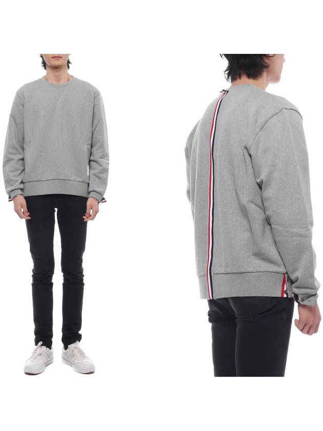 Center Back Stripe Crewneck Sweatshirt Light Grey - THOM BROWNE - BALAAN 3