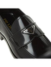 Men's Triangle Logo Leather Loafers Black - PRADA - BALAAN 9