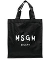 Logo Print Tote Bag Black - MSGM - BALAAN 1