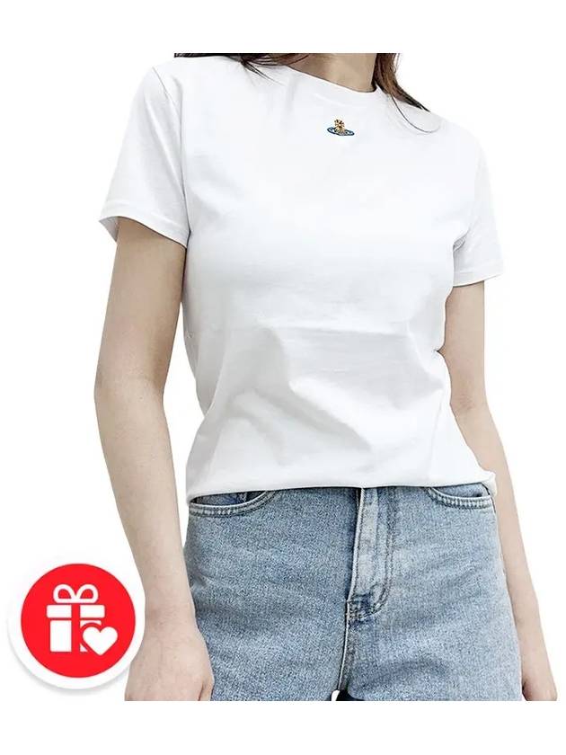 Embroided ORB Peru Short Sleeve T-Shirt White - VIVIENNE WESTWOOD - BALAAN 8