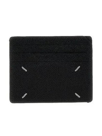 Stitched Leather Card Wallet Black - MAISON MARGIELA - BALAAN 2