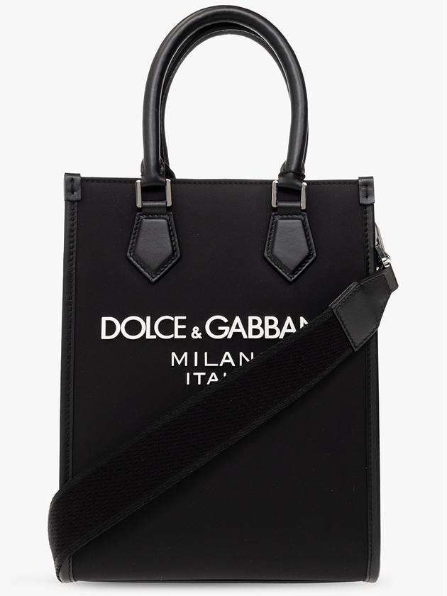 Rubberized Logo Nylon Small Tote Bag Black - DOLCE&GABBANA - BALAAN 2