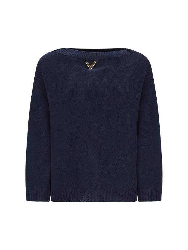 V DETAIL LOGO SWEATER - VALENTINO - BALAAN 1