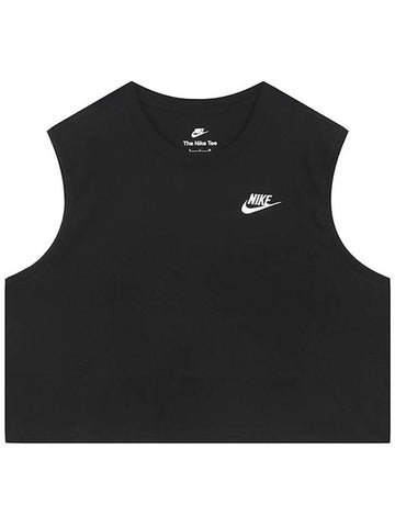 Sportswear Club Crop Sleeveless Black - NIKE - BALAAN 1