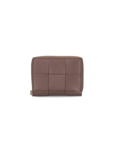 Intrecciato Zipper Around Half Wallet Taupe Grey - BOTTEGA VENETA - BALAAN 1