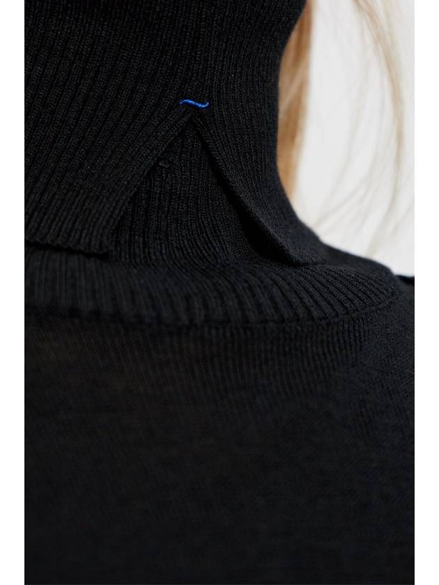 Rollneck Wool Knit Top Black - BURBERRY - BALAAN 6