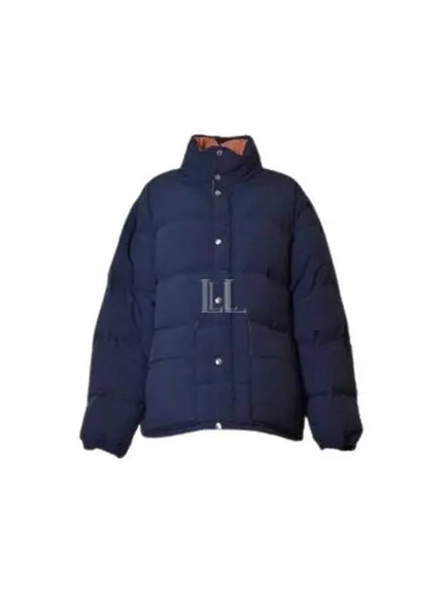 High Neck Padded Quilted Down Jacket Navy - JIL SANDER - BALAAN 2