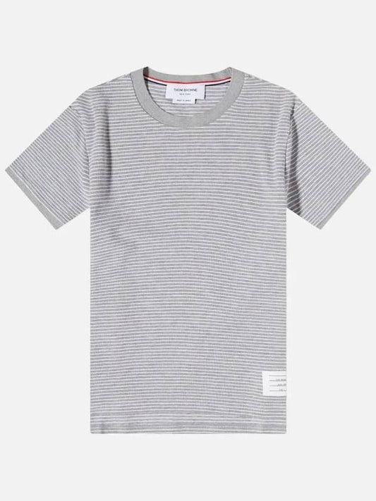 Pinstripe Pattern Short Sleeve T-Shirt Grey - THOM BROWNE - BALAAN 2