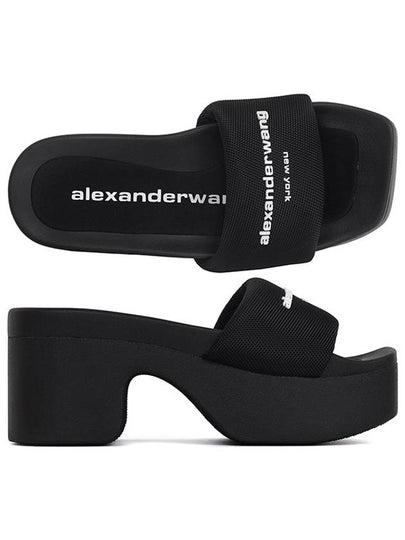 Platform Slide Nylon Slippers Black - ALEXANDER WANG - BALAAN 2