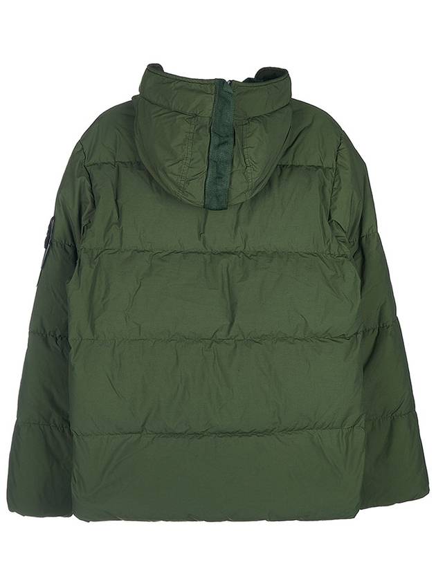 Naslan Light Watro Down Hooded Padding Olive Green - STONE ISLAND - BALAAN 3