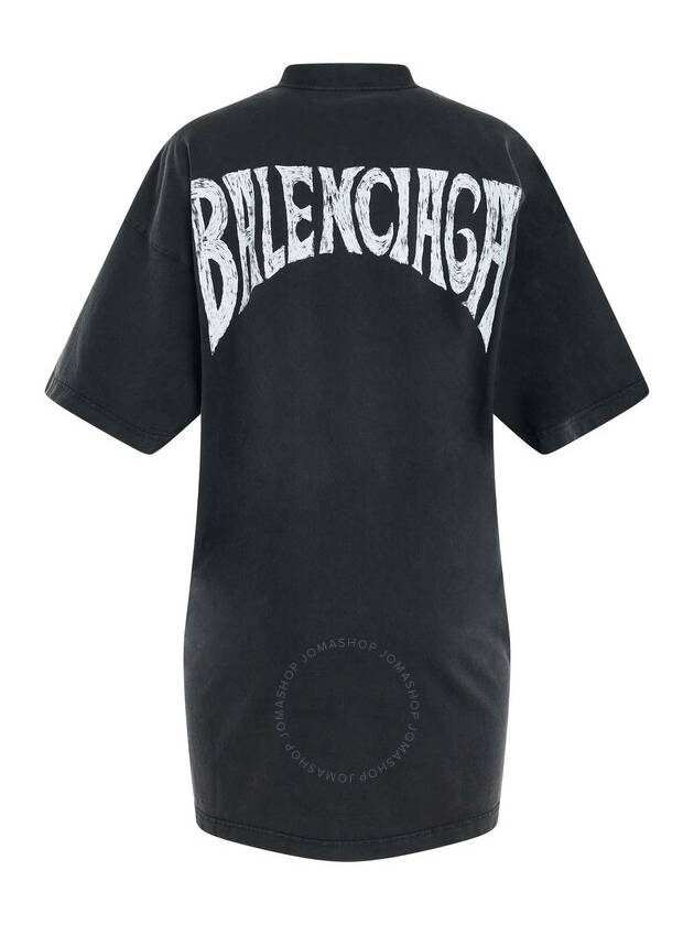 Women's BLACK logo print t-shirt 739037 TPVU4 1569 - BALENCIAGA - BALAAN 3