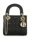 Lady Cannage Small Lambskin Tote Bag Black - DIOR - BALAAN 3