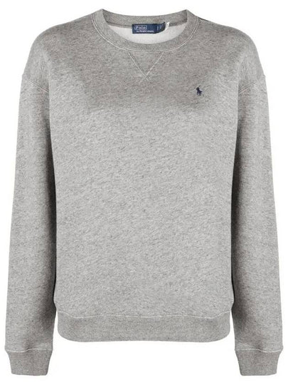 Embroidered Logo Pony Fleece Sweatshirt Grey - POLO RALPH LAUREN - BALAAN 2