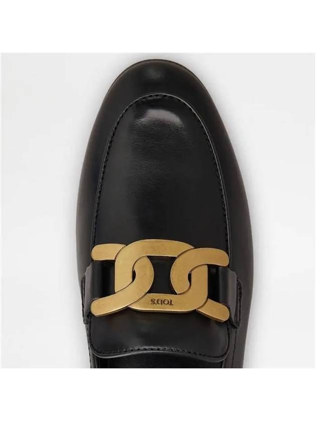 Kate Metal Logo Leather Loafers Black - TOD'S - BALAAN 5