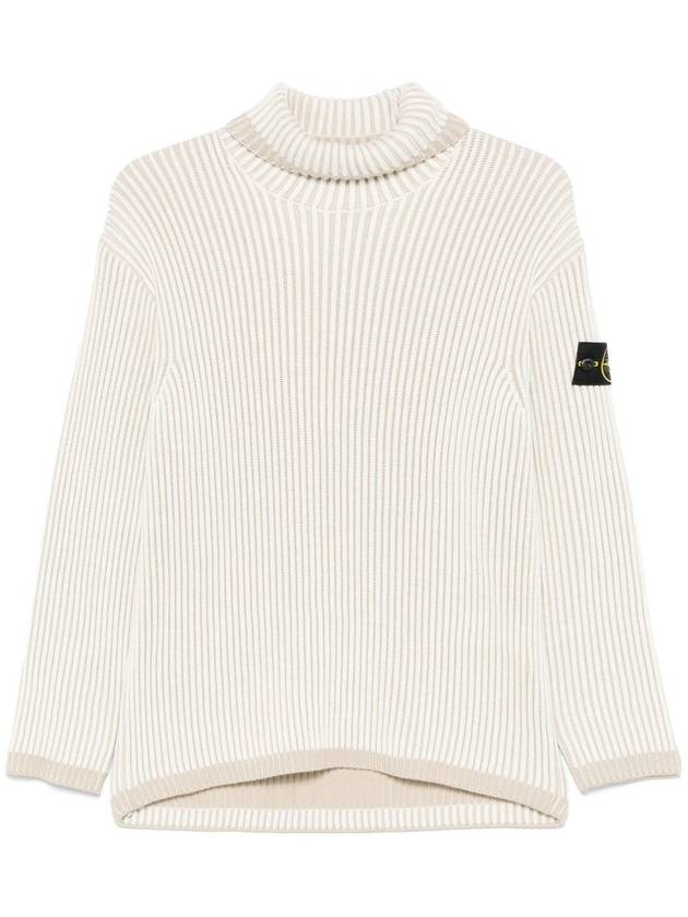 Vanish Full Rib RWS Wool Knit Top Natural White - STONE ISLAND - BALAAN 2