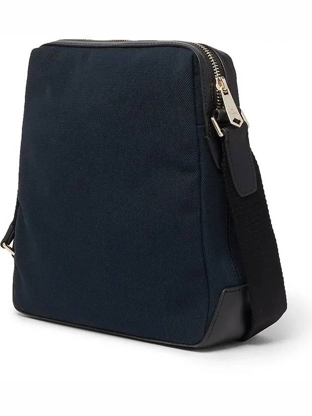 Logo printed leather panel navy canvas top zipper messenger cross bag - PAUL SMITH - BALAAN 3