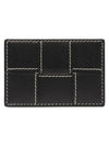 Cassette Credit Card Wallet Black Natural - BOTTEGA VENETA - BALAAN 1