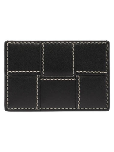 Cassette Credit Card Wallet Black Natural - BOTTEGA VENETA - BALAAN 1