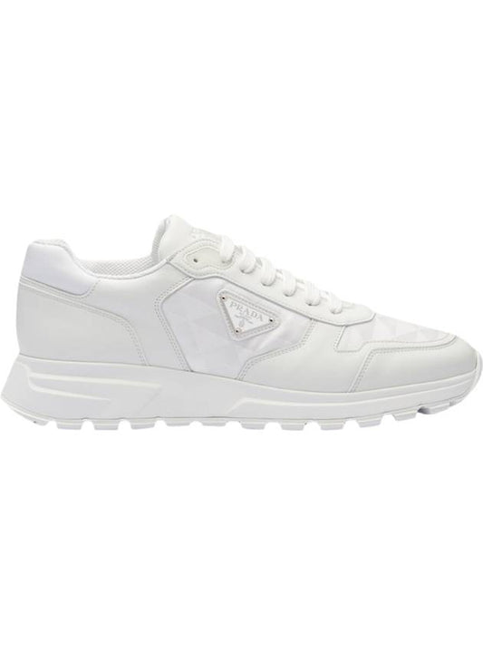 Leather Re-Nylon High Top Sneakers White - PRADA - BALAAN 2