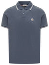 Logo Patch Cotton Polo Shirt Dark Blue - MONCLER - BALAAN 2