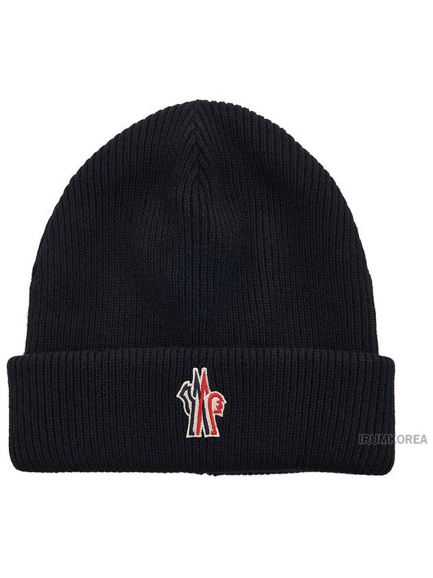 Grenoble Big Logo Beanie Black - MONCLER - BALAAN 2