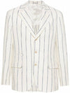 Wool Linen Blenad Jacket Light Beige - BRUNELLO CUCINELLI - BALAAN 2