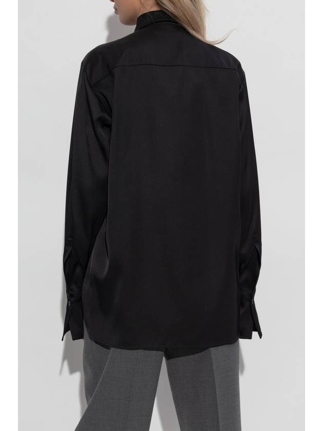 JIL SANDER Shirt With Silk Trim, Women's, Black - JIL SANDER - BALAAN 4