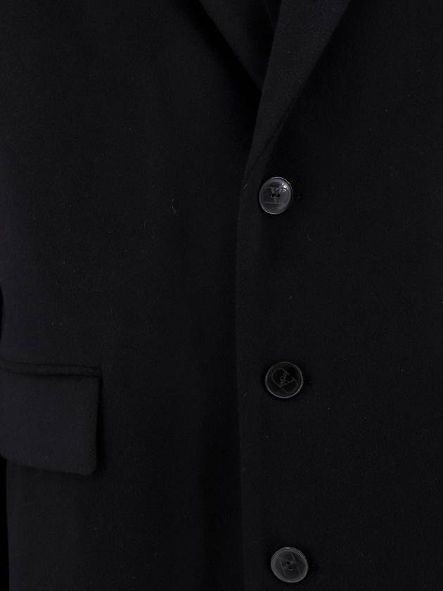 Men's Breasted Wool Single Coat Black - VALENTINO - BALAAN 4