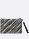 Oblique Jacquard A4 Pouch Clutch Bag Beige Black - DIOR - BALAAN 2