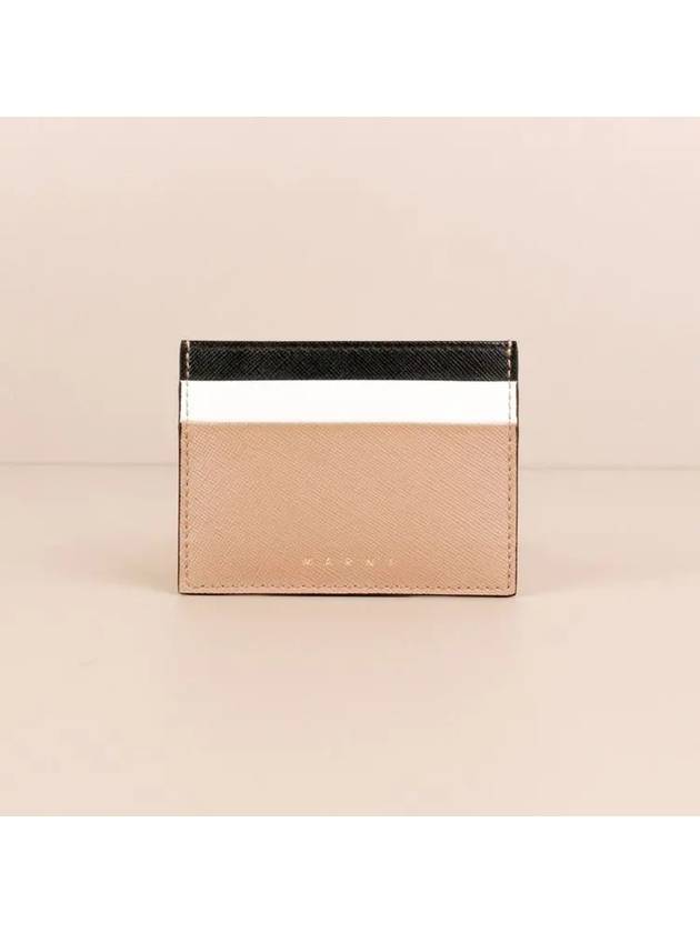 Saffiano leather card holder beige PFMOQ04U12LV520 Z196N - MARNI - BALAAN 3