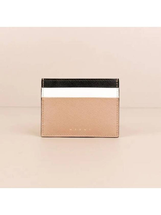 Saffiano leather card holder beige PFMOQ04U12LV520 Z196N - MARNI - BALAAN 2