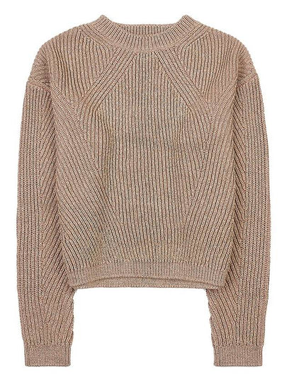 Editto Rib Knit Lurex Yarn Knit Top Beige - MAX MARA - BALAAN 2