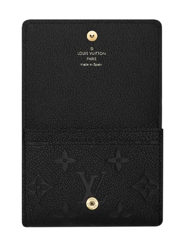 Monogram Embossed Leather Business Card Wallet Black - LOUIS VUITTON - BALAAN 3