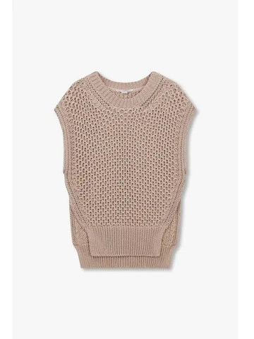 STELLA McCARTNEY Textured Cotton Knit Vest Beige - STELLA MCCARTNEY - BALAAN 1