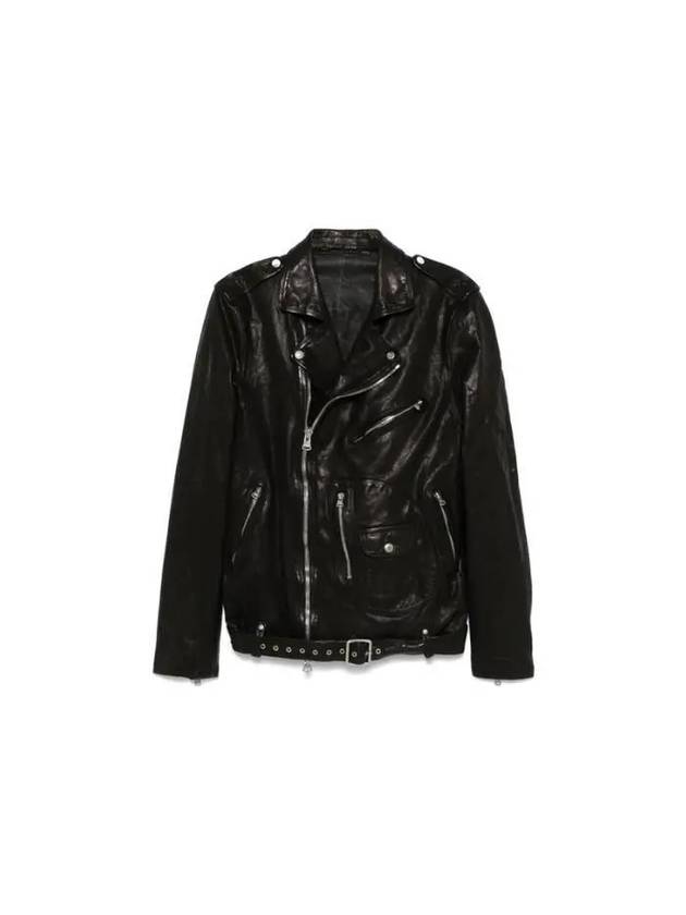 Leather biker jacket HOY98704 BLACK - YOHJI YAMAMOTO - BALAAN 1