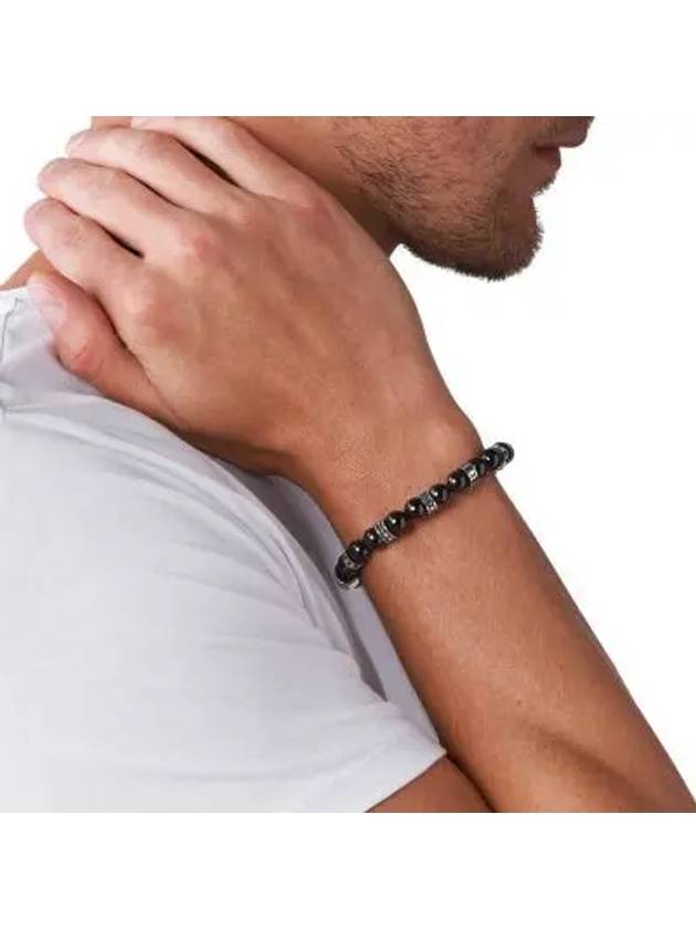 Beaded Line Bracelet Silver Black - DIESEL - BALAAN 3