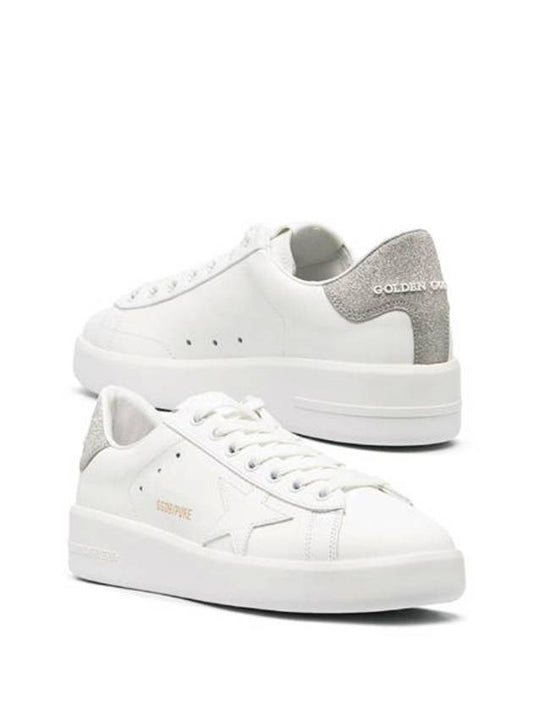 Purestar White Silver Glitter Heel Tab Sneakers - GOLDEN GOOSE - BALAAN 2