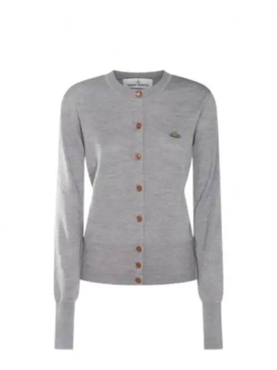 Bea Logo Wool Cardigan Grey - VIVIENNE WESTWOOD - BALAAN 2