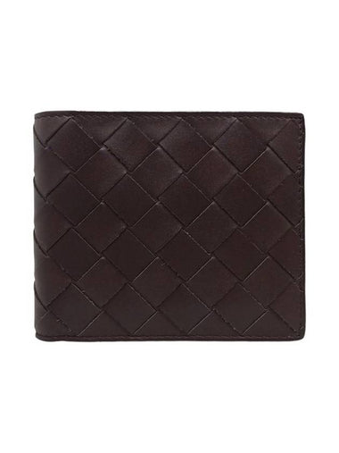 Women s 605721 Intrecciato Dark Brown Leather Bicycle Wallet - BOTTEGA VENETA - BALAAN 1