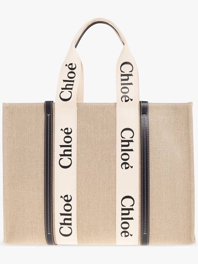 Woody Large Tote Bag Black Beige - CHLOE - BALAAN 4