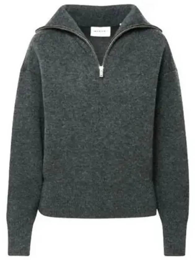 Fancy half zip up neck wool knit anthracite PU0250FAA3L81E02AN - ISABEL MARANT - BALAAN 1